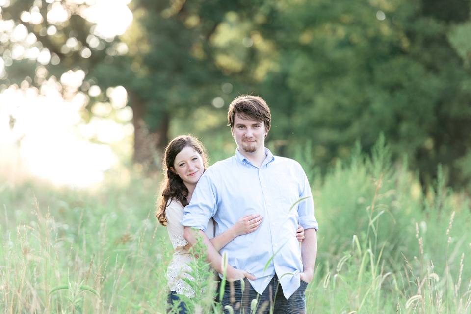 Outdoor Engagement session in field tall grass