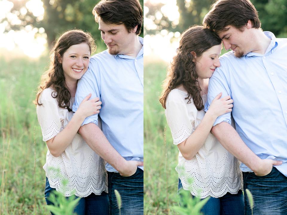 Outdoor engagement session in field