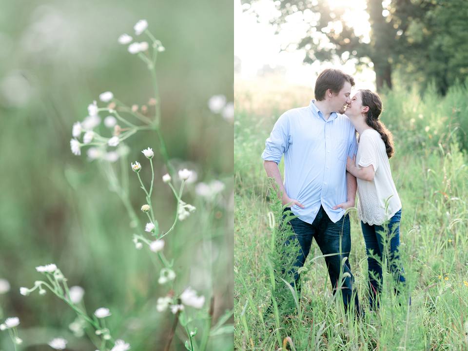 Engagement session in field Brentwood TN