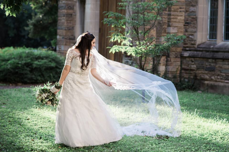 Bride and veil Scarritt Bennett Center Wedding Nashville