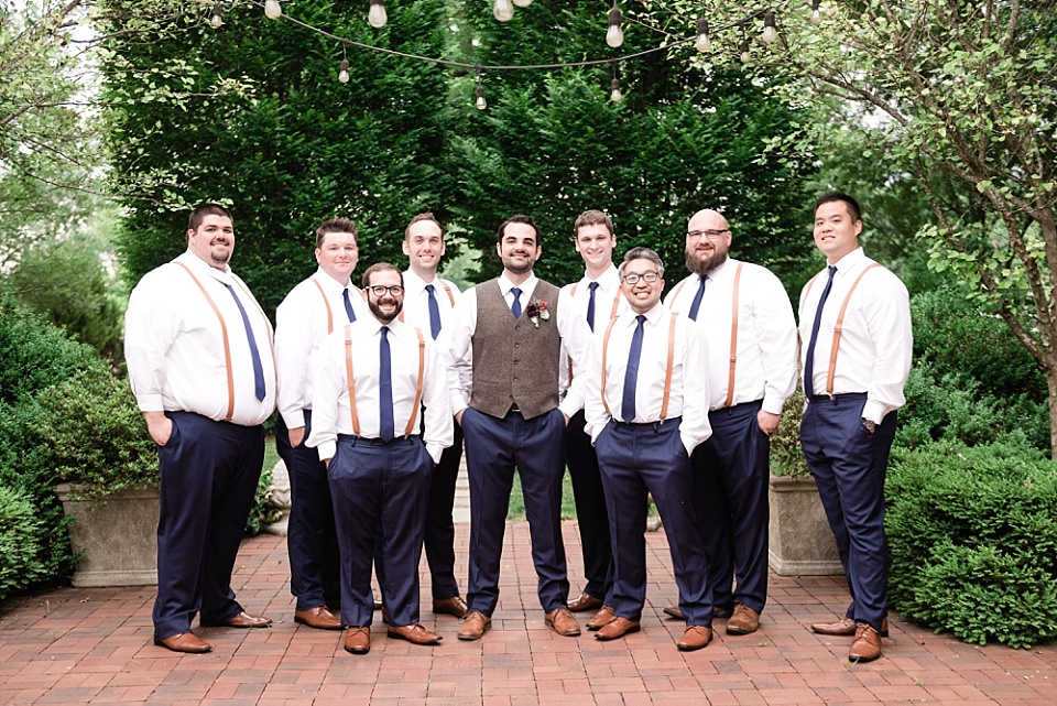 Groom and groomsmen portraits blue ties