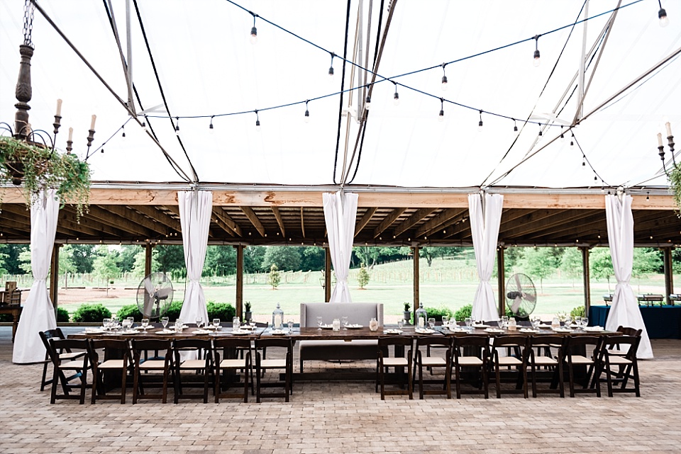 Long Hollow Gardens wedding reception tables