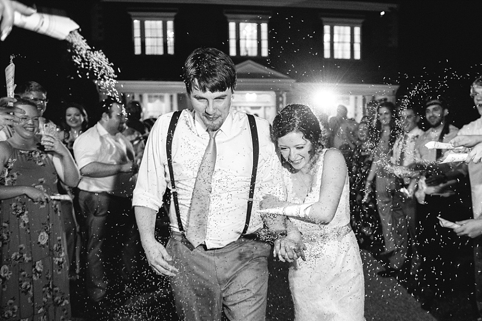 Lavender toss wedding exit Ravenswood Mansion