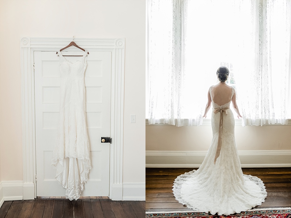 Wedding gown and bride Ravenswood Mansion