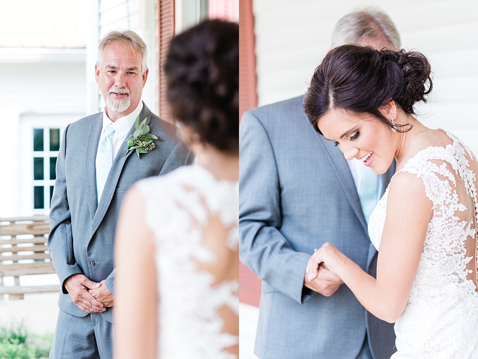 Father daughter first look wedding