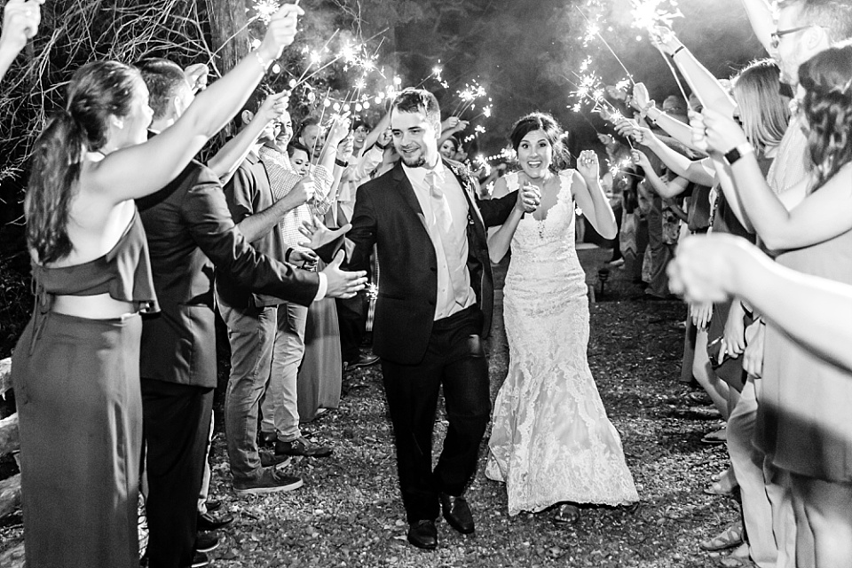 sparkler exit wedding Grace Valley Farm