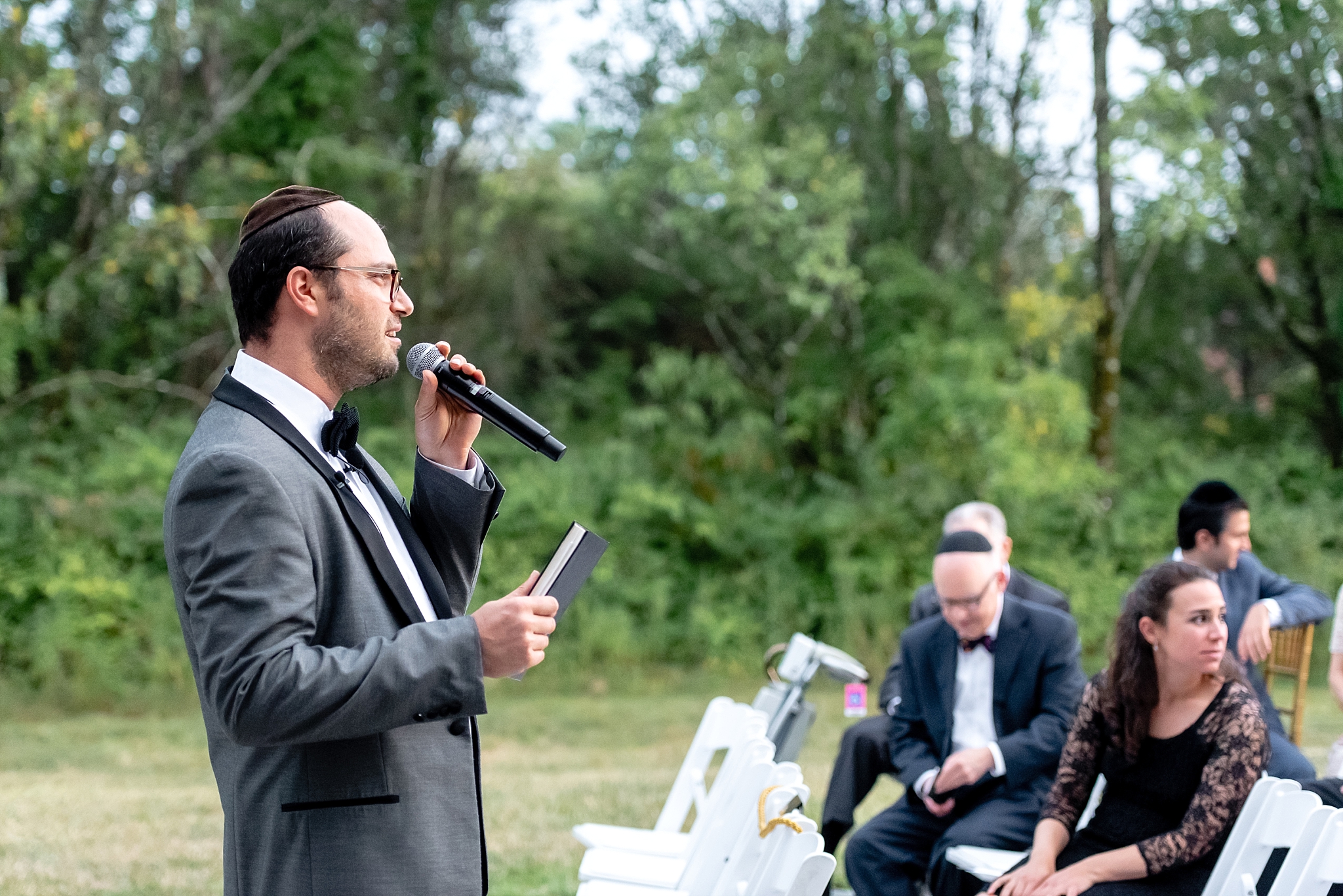 Outdoor Wedding ceremony chuppah Chabad of Nashville