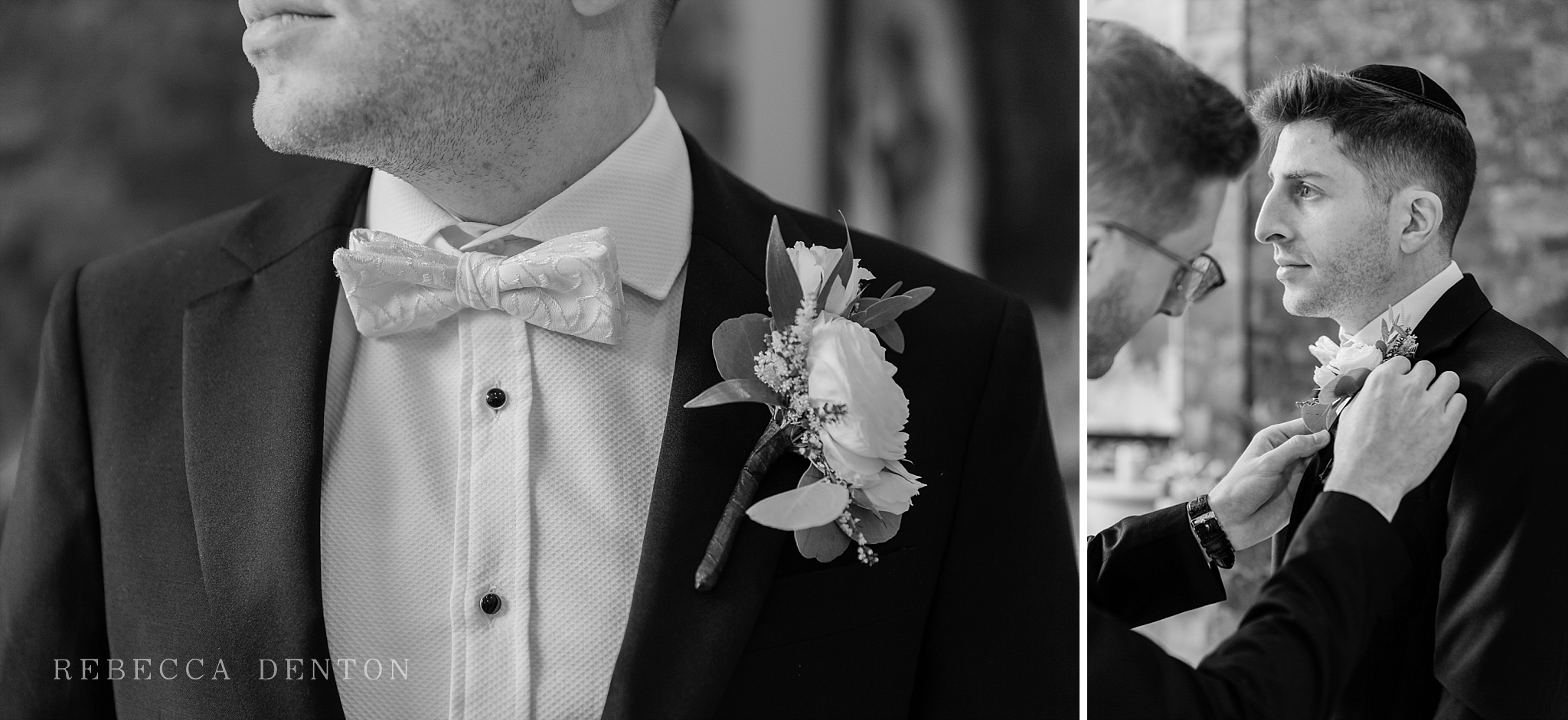 groom portraits white bow tie black tux