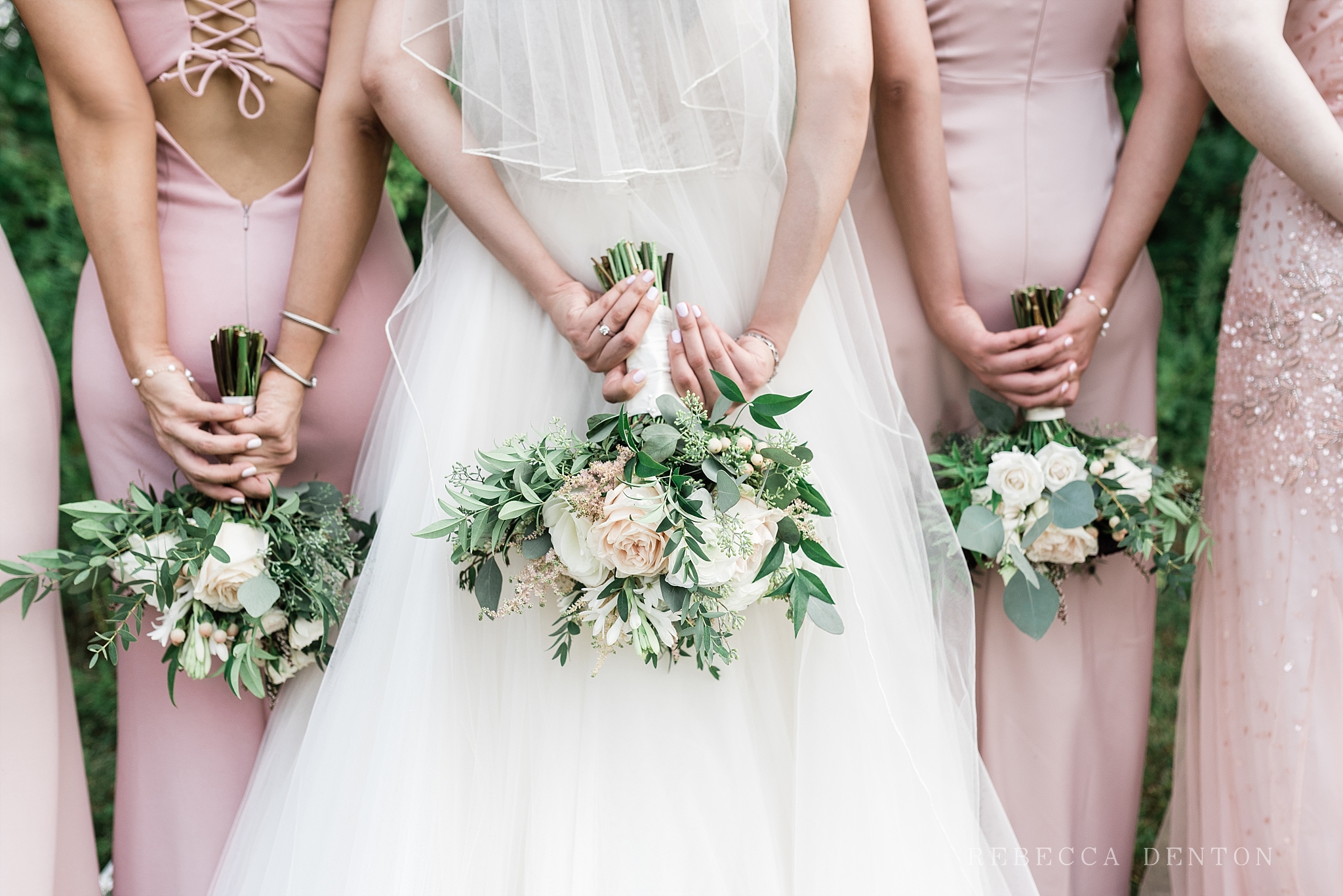 blush and white flowers wedding