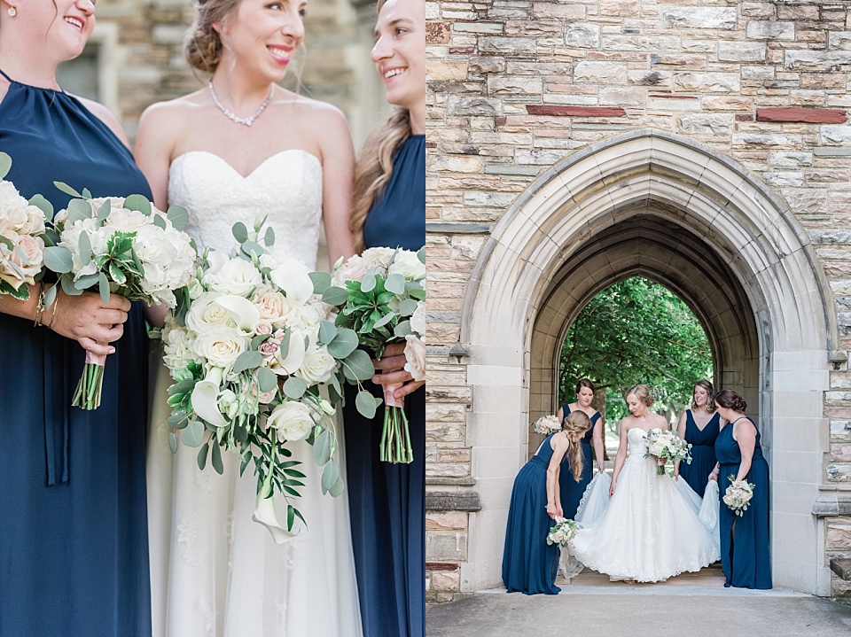 Bride bridesmaids Scarritt Bennett Center stone arches