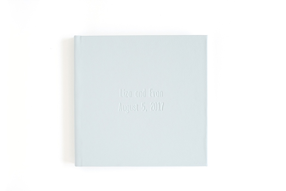 Wedding Album Cover Mist Gray Leather Blind Embossing