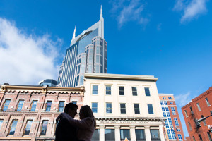Downtown Nashville Engagement Batman Building Silhouette