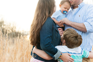 Outdoor family session in field