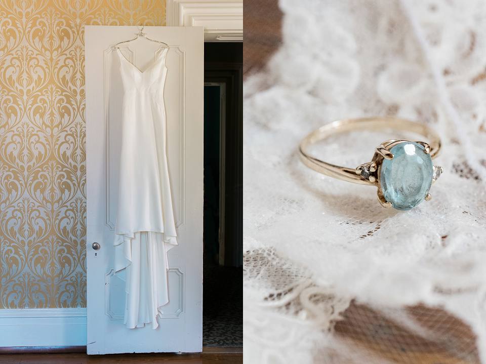 Wedding gown and antique ring wedding details