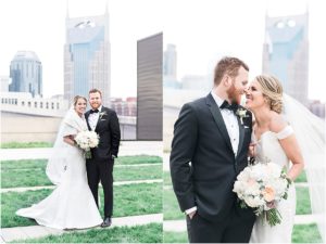 Nashville bride and groom portraits wedding Country Music Hall of Fame