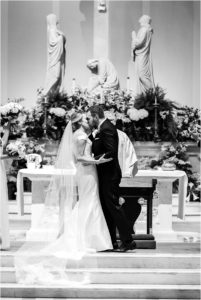 Bride and groom wedding Cathedral of the Incarnation Nashville