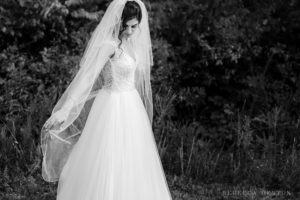 Bride portrait black and white