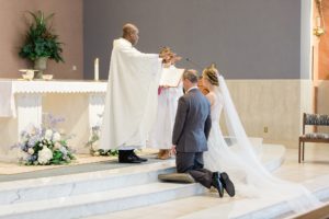 Bride and groom St. Ann Church Nashville