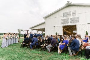 outdoor wedding ceremony White Dove Barn