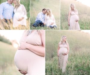 Nashville maternity session outdoors tall grass