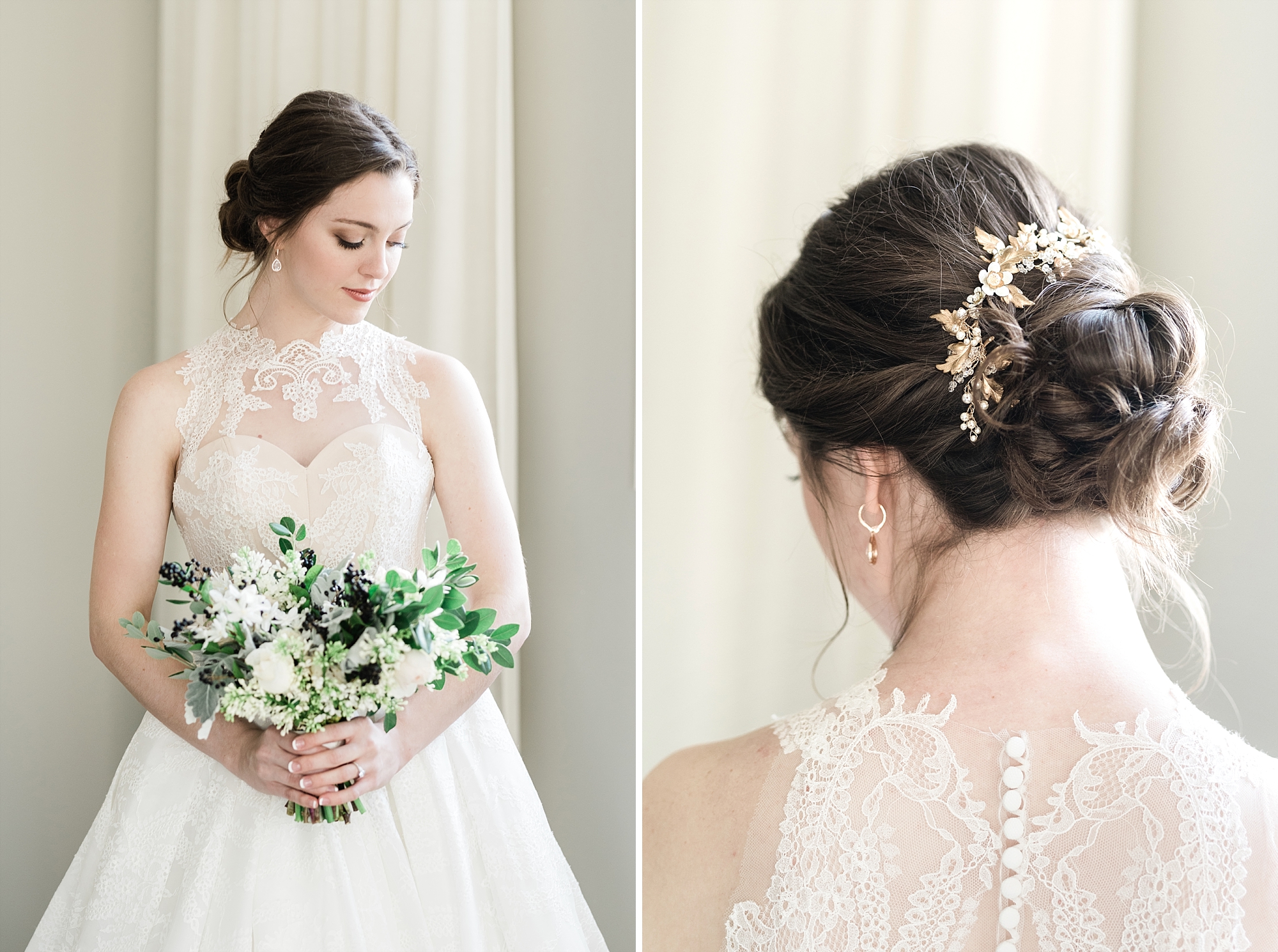 light airy bridal portrait with piano 