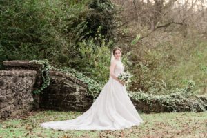 outdoor bridal portrait session bride dress veil