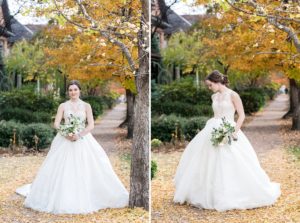 fall bridal session yellow leaves Germantown Nashville TN